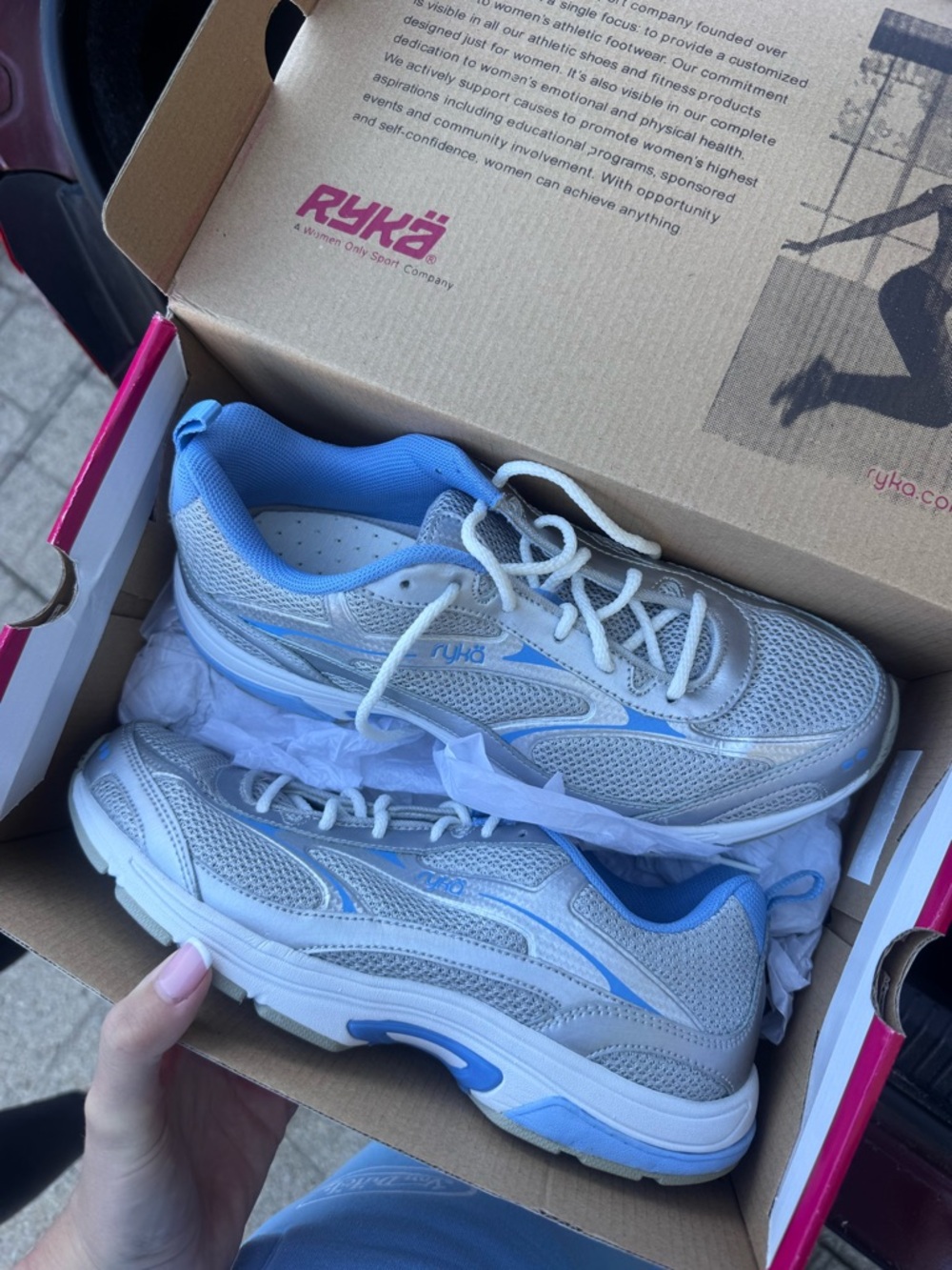 Ryka Women's Light Blue and Silver Athletic Sneakers - Picture 4 of 4